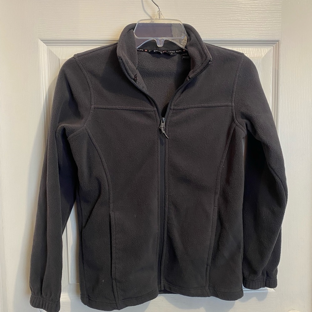Swiss Alps Black Fleece Jacket